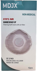 FFP3 NR-Masken mit Ventil MDJX DME9901F - 10er Box