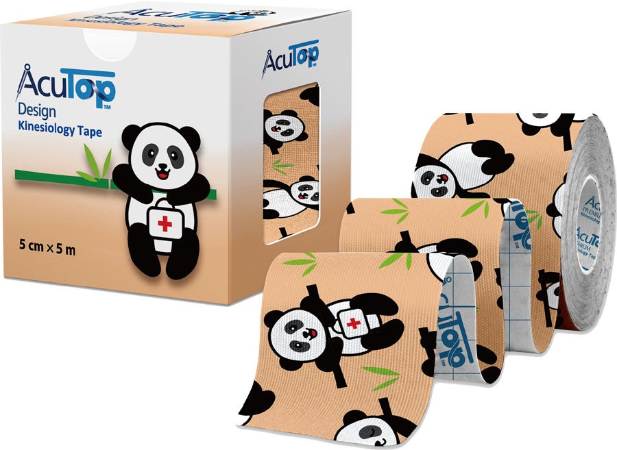 AcuTop Kinesio Design Tape 5 cm x 5 m - motif Panda Beige
