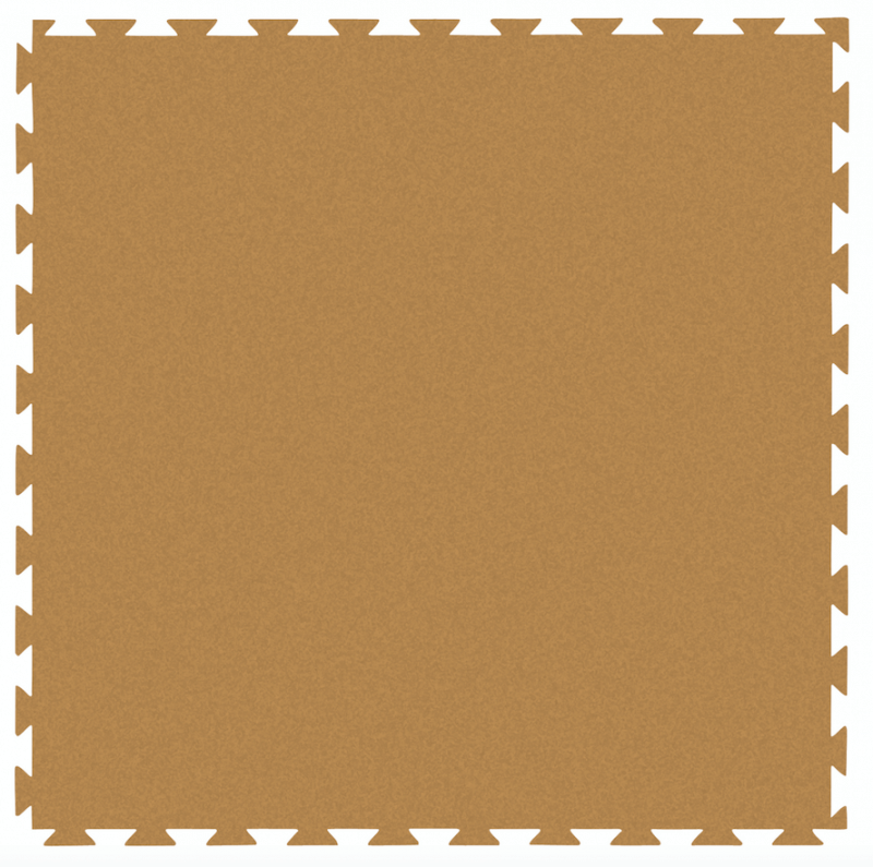 Square, brown floor protection mat with a fine surface texture. Features all-round interlocking pieces and smooth edging. Point-elastic and gentle on the joints, ideal for gyms, therapy rooms or as a base for sports equipment.