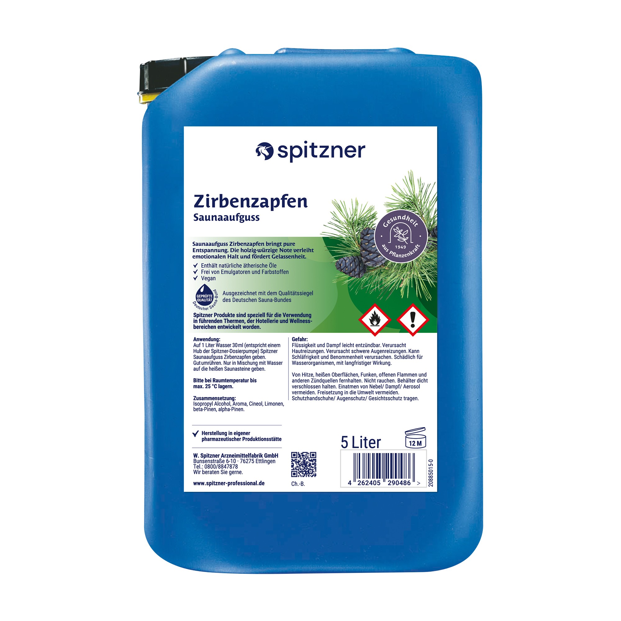 Spitzner Sauna infusion Swiss stone pine cones - 5 litre canister