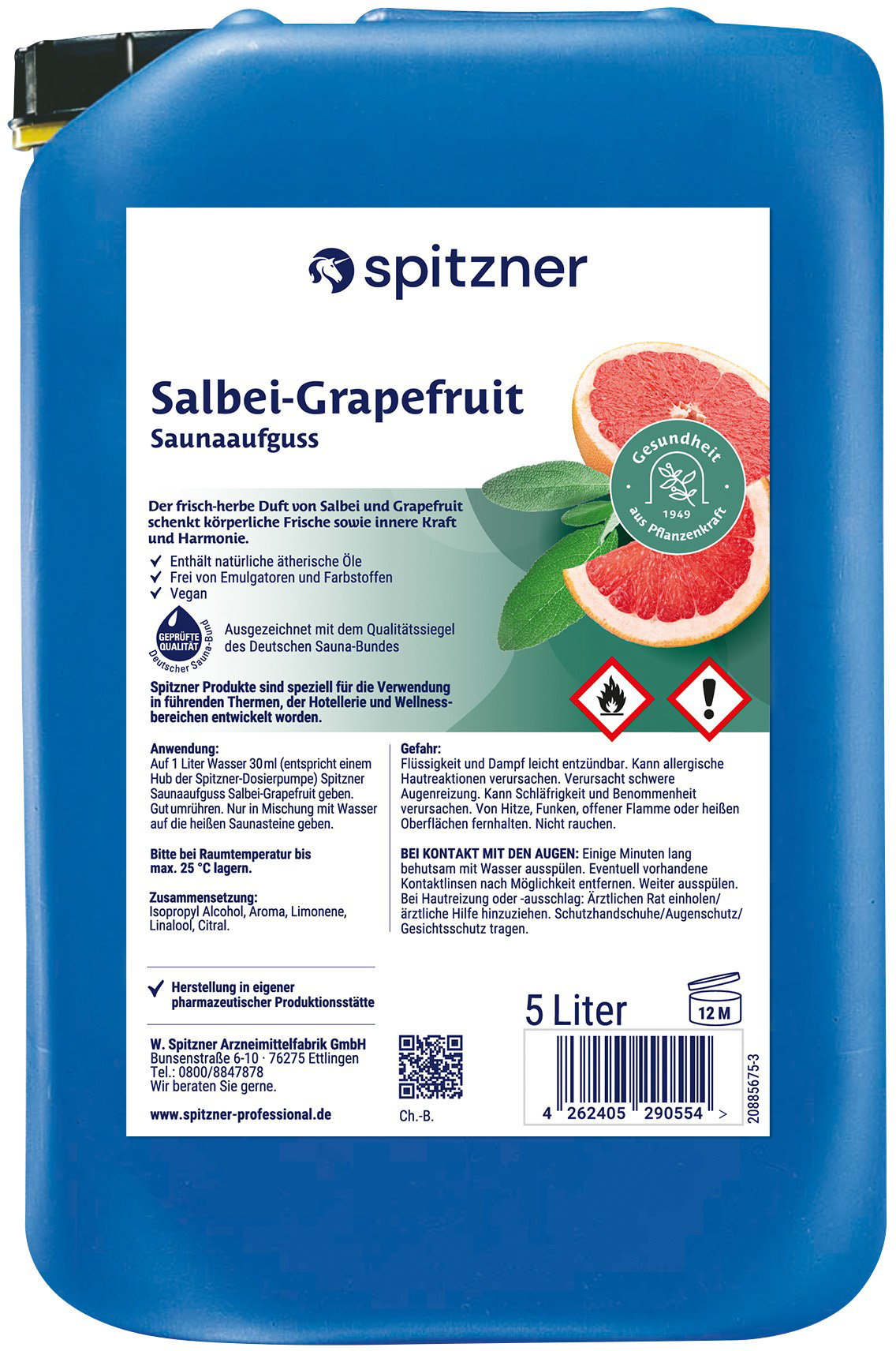 Spitzner Sauna infusion sage-grapefruit - 5 litre canister