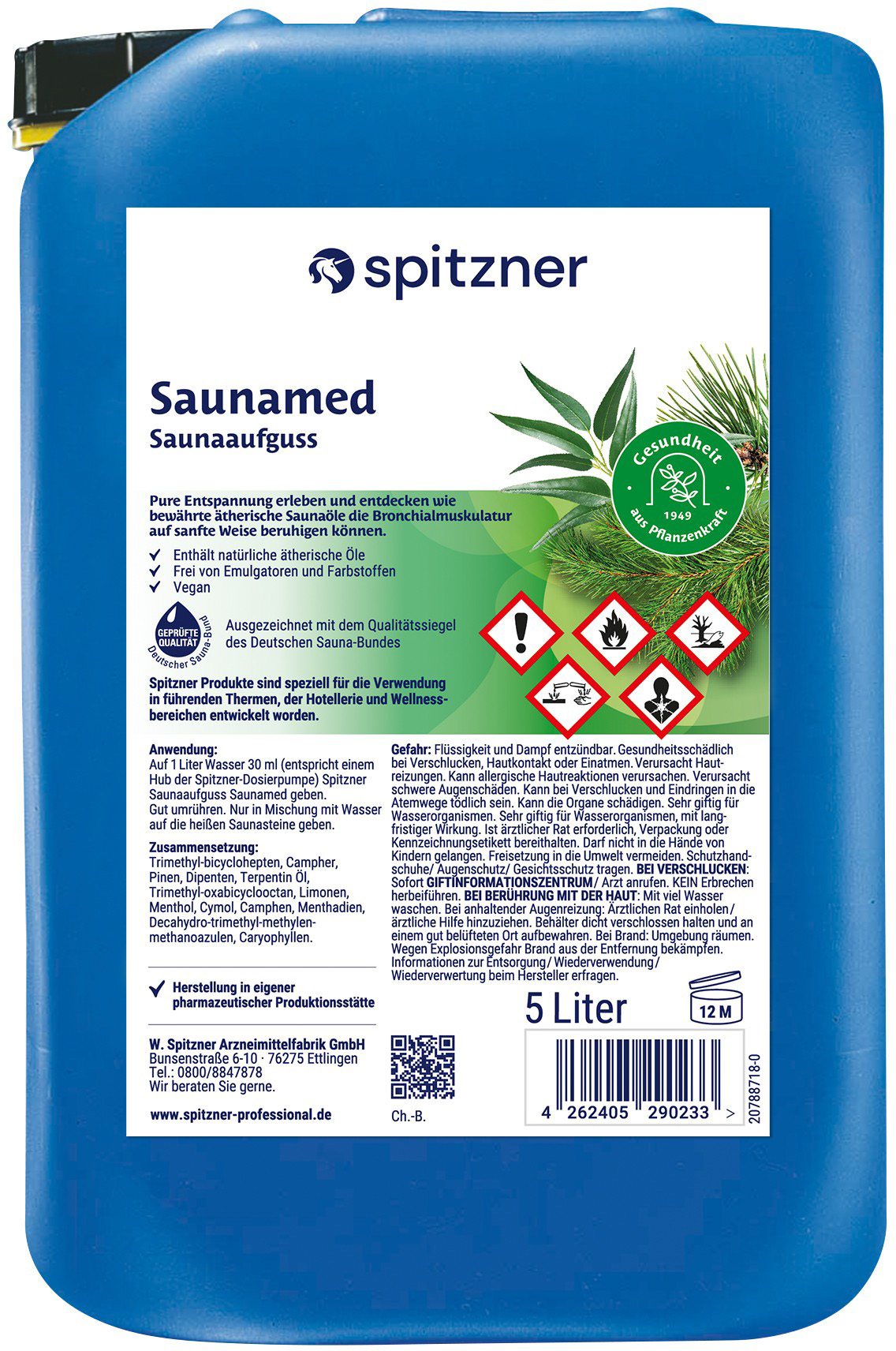 Spitzner Ingrédient de sauna Saunamed - bidon de 5 litres