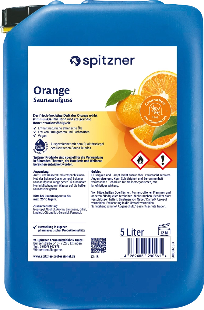 Spitzner Sauna infusion orange - 5 litre canister